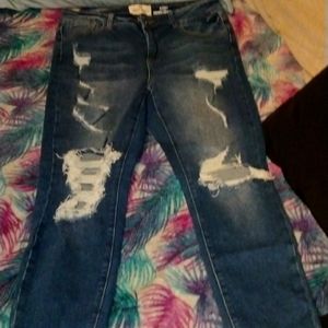 Women's plus size distressed jeans